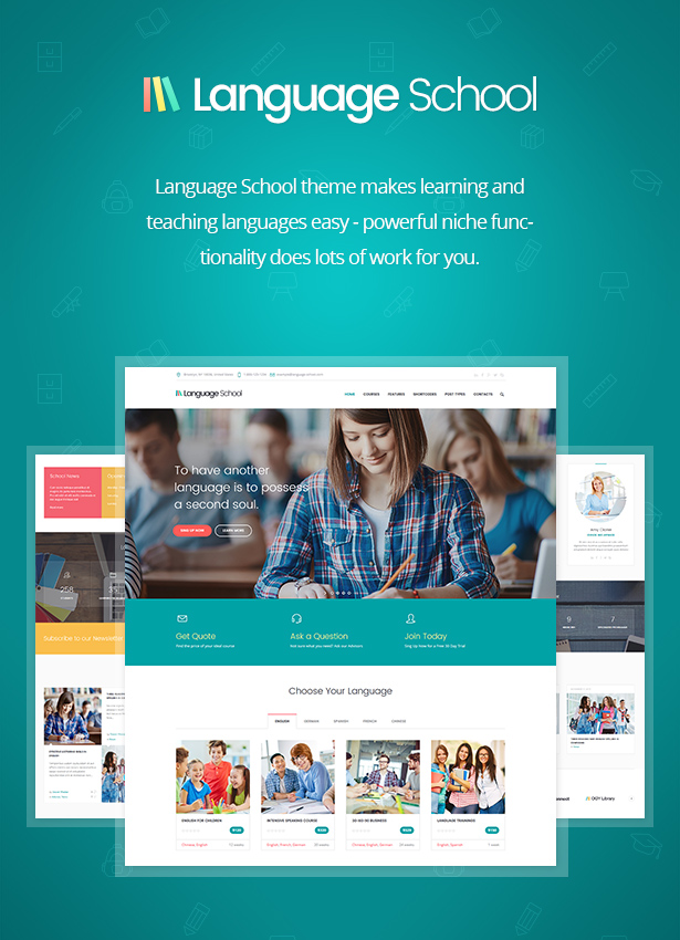 01 learning school - Language School - Courses & Learning Management System Education WordPress Theme