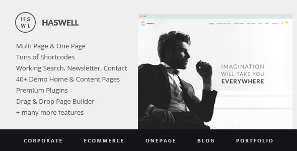 01 MainPreview.  large preview - Haswell - Responsive, Multipurpose One & Multi Page WordPress Theme