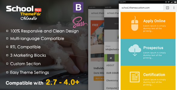 01 preview.  large preview - School - Exclusive Moodle Theme