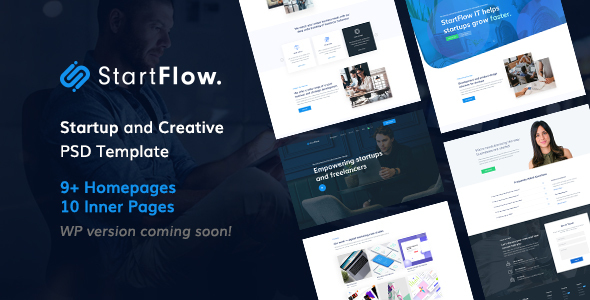 01 preview large.  large preview - Start Flow - Startup and Creative Multipurpose PSD Template