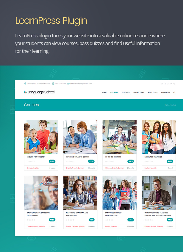 07 learning school - Language School - Courses & Learning Management System Education WordPress Theme