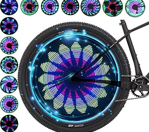 1664833488 61YvkBzcqGS. AC  500x445 - QANGEL Bicycle Spoke Light, 36 LED Lights Display Bright 32 Patterns Full Bike Wheel Change Waterproof(1 Tire)