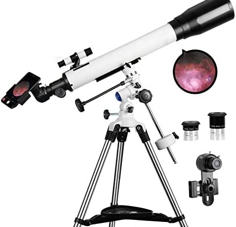 1664876781 41w00JxcabL. AC  463x445 - Telescopes for Adults, 70mm Aperture and 700mm Focal Length Professional Astronomy Refractor Telescope for Kids and Beginners - with EQ Mount, 2 Plossl Eyepieces and Smartphone Adapter