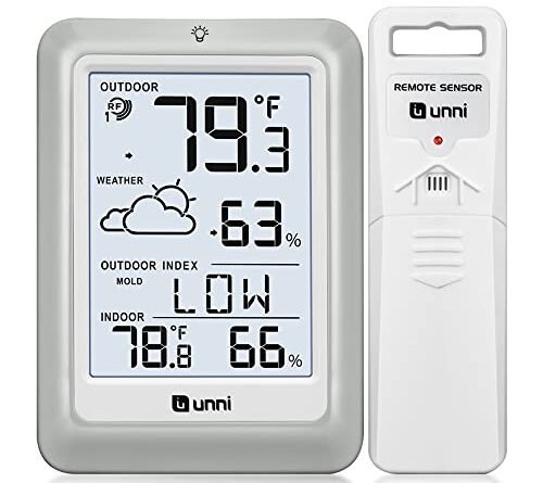 1665439822 41KK9gjeRxL 500x445 - Indoor Outdoor Thermometer Hygrometer Wireless Weather Station, Temperature Humidity Monitor Battery Powered Inside Outside Thermometer with 330ft Range Remote Sensor and Backlight Display