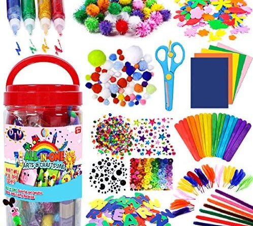1666089943 6185YdIUGJL. AC  498x445 - FunzBo Arts and Crafts Supplies for Kids - Craft Art Supply Kit for Toddlers Age 4 5 6 7 8 9 - All in One D.I.Y. Crafting School Kindergarten Homeschool Supplies Arts Set Crafts for Kids