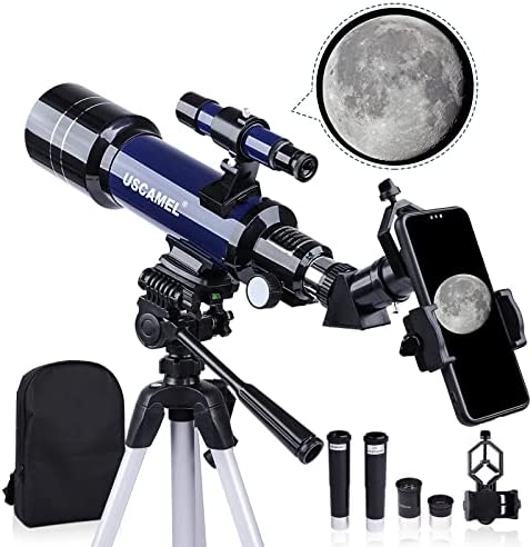 Telescopes for Astronomy Adults, 70mm Aperture 400mm Focal Length Refractor Telescope for Beginners Kids, Portable Telescope with Backpack Tripod Phone Adapter