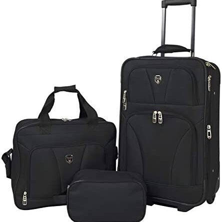 1666956179 41iG8TOeiDL. AC  444x445 - Travelers Club Bowman 3-Piece Expandable Luggage Set, Black, (Dopp/Tote/20)