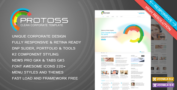1 template preview.  large preview - Protoss Clean Corporate Template For Joomla!