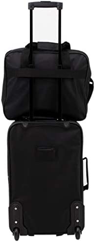 31IQMHOL7iL. AC  - Travelers Club Bowman 3-Piece Expandable Luggage Set, Black, (Dopp/Tote/20)