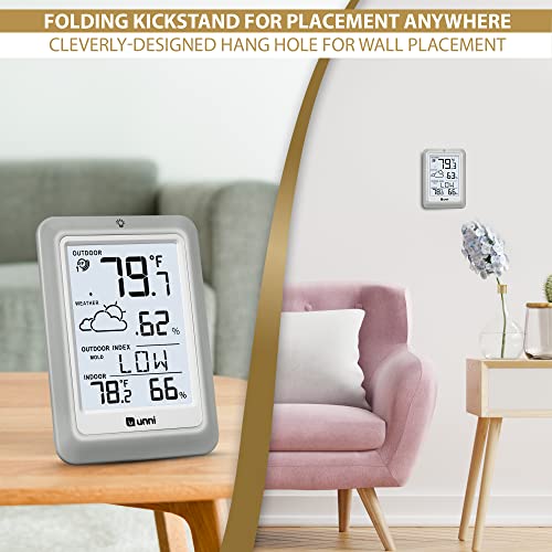 410sIXQUtvL - Indoor Outdoor Thermometer Hygrometer Wireless Weather Station, Temperature Humidity Monitor Battery Powered Inside Outside Thermometer with 330ft Range Remote Sensor and Backlight Display