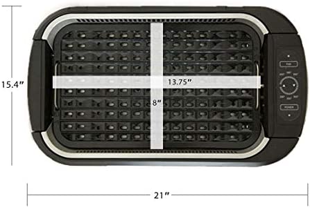 413xBr8JGbL. AC  - Power XL Smokeless Electric Indoor Removable Grill and Griddle Plates, Nonstick Cooking Surfaces, Glass Lid, 1500 Watt, 21X 15.4X 8.1, black