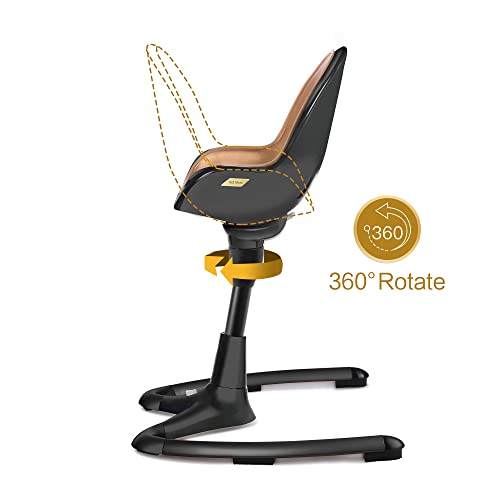 41Dy0C8gr3L - Hot Mom New Baby High Chair Adjustable Angle and 360° Rotaion Function More Durable Fashion Versatility Baby&Toddler Eating Chair,Black