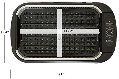 41UIzFUENyL. AC  - Power XL Smokeless Electric Indoor Removable Grill and Griddle Plates, Nonstick Cooking Surfaces, Glass Lid, 1500 Watt, 21X 15.4X 8.1, black