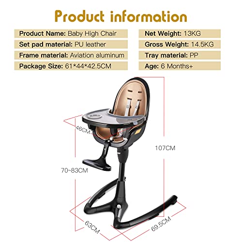 41qlDBbkptL - Hot Mom New Baby High Chair Adjustable Angle and 360° Rotaion Function More Durable Fashion Versatility Baby&Toddler Eating Chair,Black