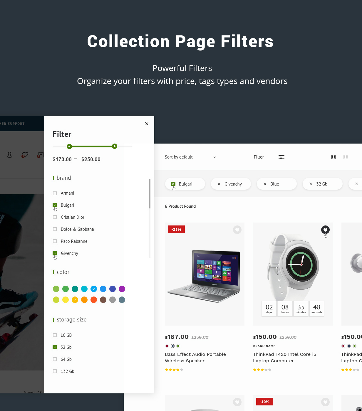 4 collection filters - Venedor - Premium Shopify Theme