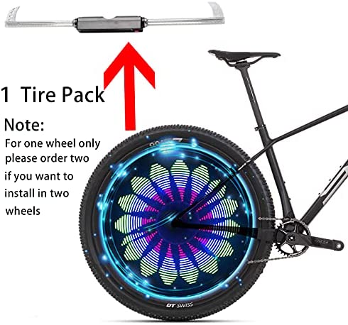 519BgyGVffS. AC  - QANGEL Bicycle Spoke Light, 36 LED Lights Display Bright 32 Patterns Full Bike Wheel Change Waterproof(1 Tire)