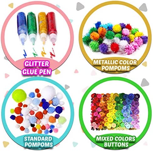 51GeRkl1P1L. AC  - FunzBo Arts and Crafts Supplies for Kids - Craft Art Supply Kit for Toddlers Age 4 5 6 7 8 9 - All in One D.I.Y. Crafting School Kindergarten Homeschool Supplies Arts Set Crafts for Kids