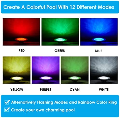 51HHiSZUsVL. AC  - HQUA PN01DC 120V AC LED RGBW Color Change Inground Pool Light, 10 Inch 35W 3000lm (300W Incandescent Equivalent), with 100” Cord, Transformer Included, UL Listed, Fit for 10" Large Wet Niches.
