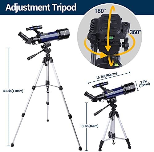 51TBNYqi1OS. AC  - Telescopes for Astronomy Adults, 70mm Aperture 400mm Focal Length Refractor Telescope for Beginners Kids, Portable Telescope with Backpack Tripod Phone Adapter