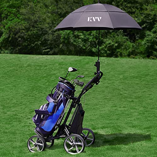 51V8W0Y4vTL. AC  - KVV 4 Wheel Foldable Golf Push Cart-with Super Strong & Lightweight Aluminum Frame-One Step to Open and Close Cart Seat Attachable