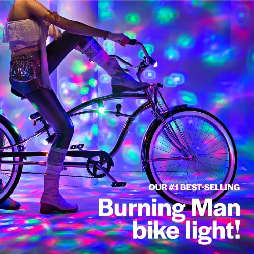 51Yz7qYcw6L. AC  - Brightz CruzinBrightz Disco Party LED Bike Light, Tri-Colored - Blinking Swirling Color Patterns - Bicycle Light for Riding at Night - Mounts to Handlebar or Bike Frame - Fun Bike Accessories
