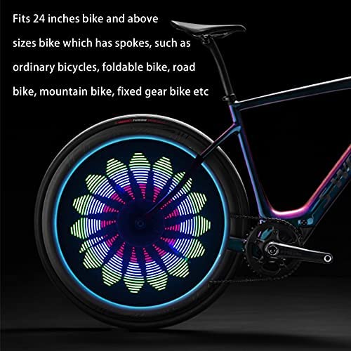 51fR5g5wPYS. AC  - QANGEL Bicycle Spoke Light, 36 LED Lights Display Bright 32 Patterns Full Bike Wheel Change Waterproof(1 Tire)