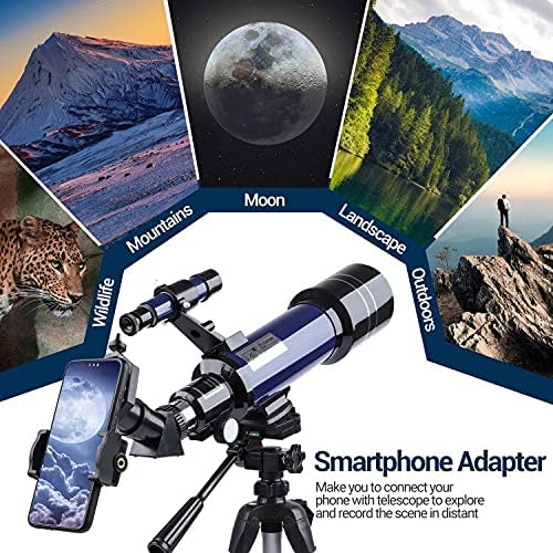 51fRxCsv09S. AC  - Telescopes for Astronomy Adults, 70mm Aperture 400mm Focal Length Refractor Telescope for Beginners Kids, Portable Telescope with Backpack Tripod Phone Adapter