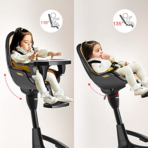 51j0RcUpzdL - Hot Mom New Baby High Chair Adjustable Angle and 360° Rotaion Function More Durable Fashion Versatility Baby&Toddler Eating Chair,Black