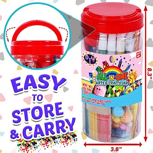 51mZMxJG2eL. AC  - FunzBo Arts and Crafts Supplies for Kids - Craft Art Supply Kit for Toddlers Age 4 5 6 7 8 9 - All in One D.I.Y. Crafting School Kindergarten Homeschool Supplies Arts Set Crafts for Kids