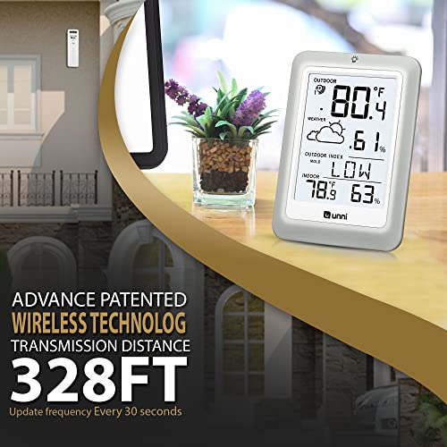 51otue0DmmL - Indoor Outdoor Thermometer Hygrometer Wireless Weather Station, Temperature Humidity Monitor Battery Powered Inside Outside Thermometer with 330ft Range Remote Sensor and Backlight Display