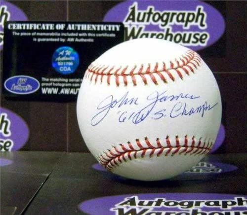 51tiXIxcEL. AC  - Johnny James autographed Baseball inscribed"61 WS Champs"