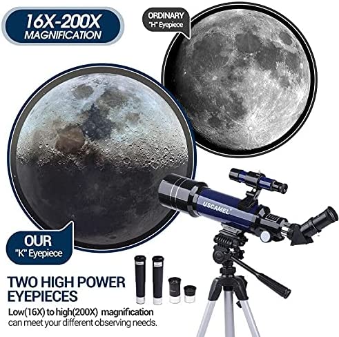 51ysM6MtXES. AC  - Telescopes for Astronomy Adults, 70mm Aperture 400mm Focal Length Refractor Telescope for Beginners Kids, Portable Telescope with Backpack Tripod Phone Adapter