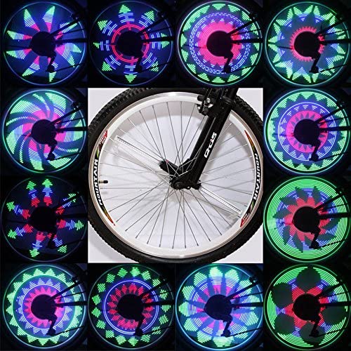 61 iOvDBlYL. AC  - QANGEL Bicycle Spoke Light, 36 LED Lights Display Bright 32 Patterns Full Bike Wheel Change Waterproof(1 Tire)