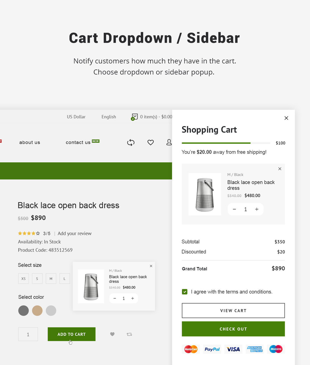 6 cart dropdown side - Venedor - Premium Shopify Theme