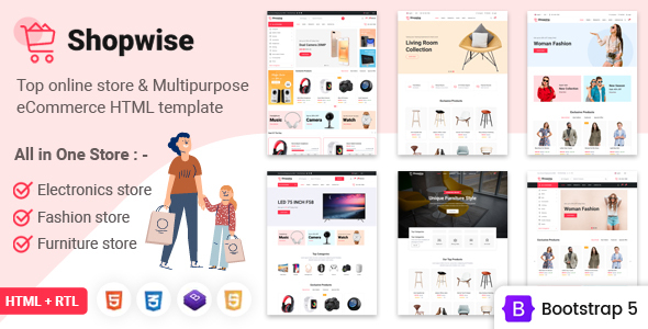 Preview.  large preview - Shopwise - eCommerce Multipurpose Bootstrap 5 HTML Template