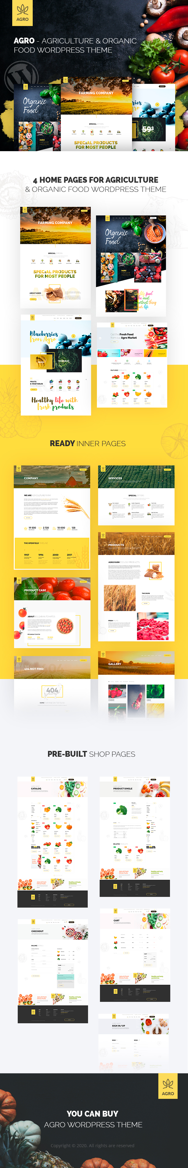 agro preview page wp - Agro - Organic Farm Agriculture WordPress Theme