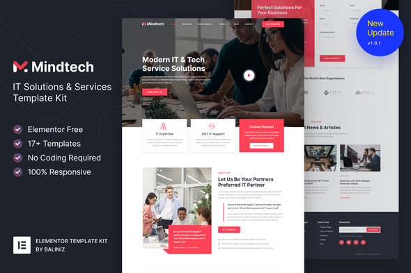 cover v101 - Mindtech – IT Solutions & Services Company Elementor Template Kit