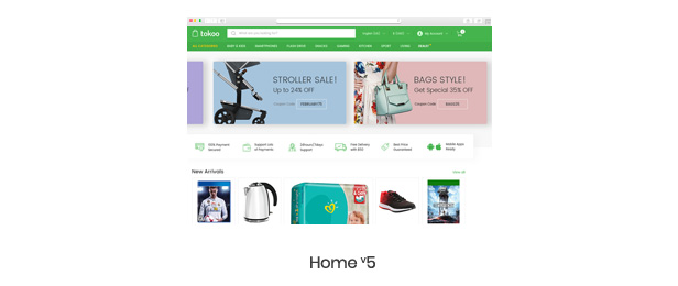 home 5 - Tokoo - Electronics Store WooCommerce Theme for Affiliates, Dropship and Multi-vendor Websites