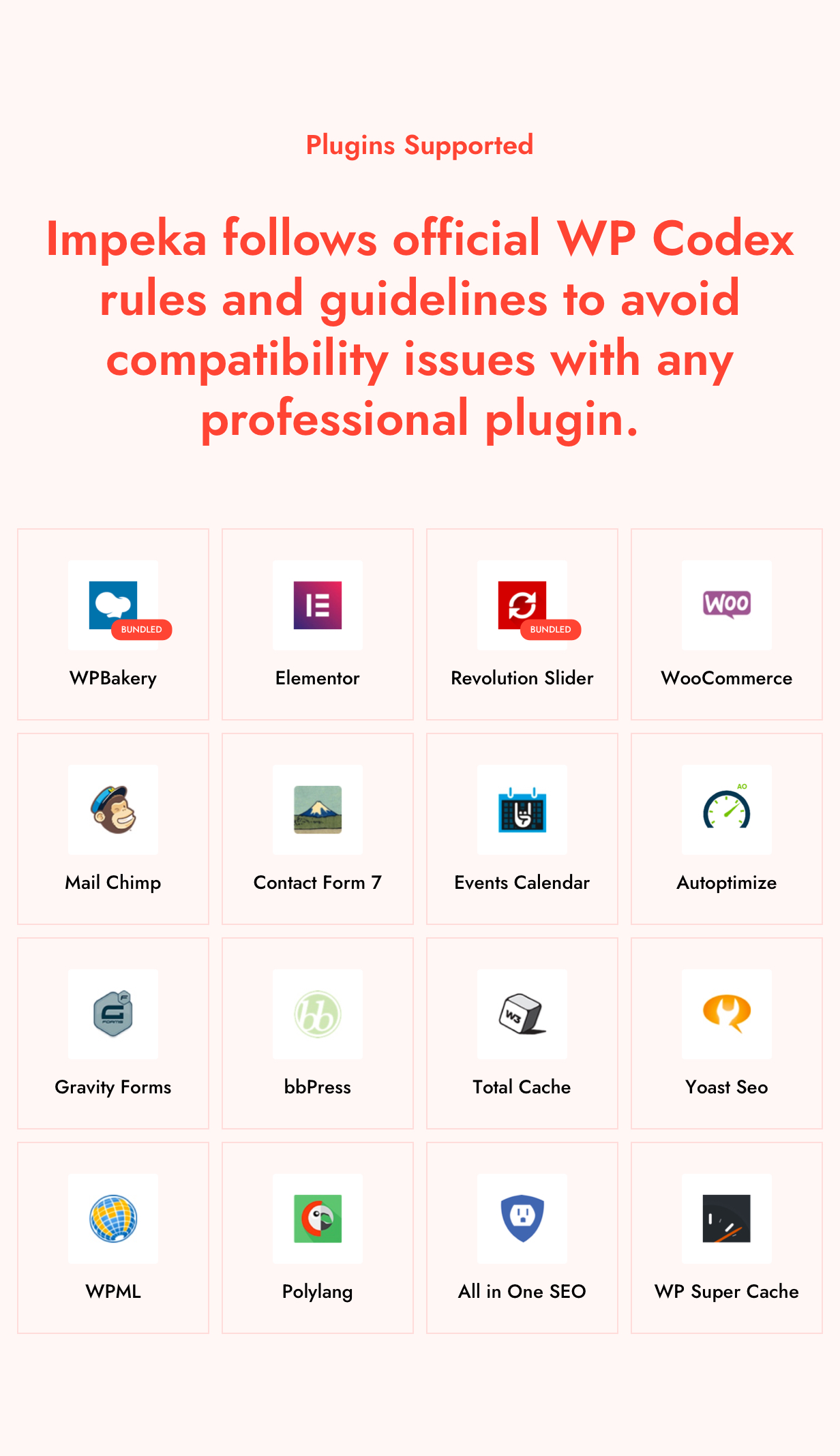 plugins supported - Impeka - Creative Multi-Purpose WordPress Theme