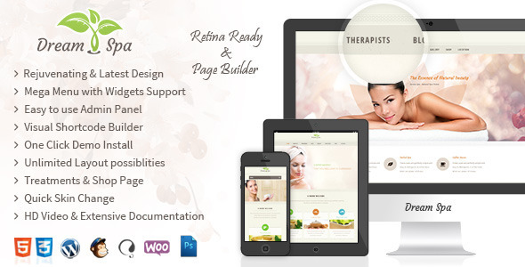 preview dream spa wp2.  large preview - Dream Spa - WordPress Beauty Salon