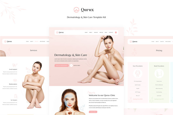 preview - Qurux - Dermatology & Skin Care Elementor Template Kit