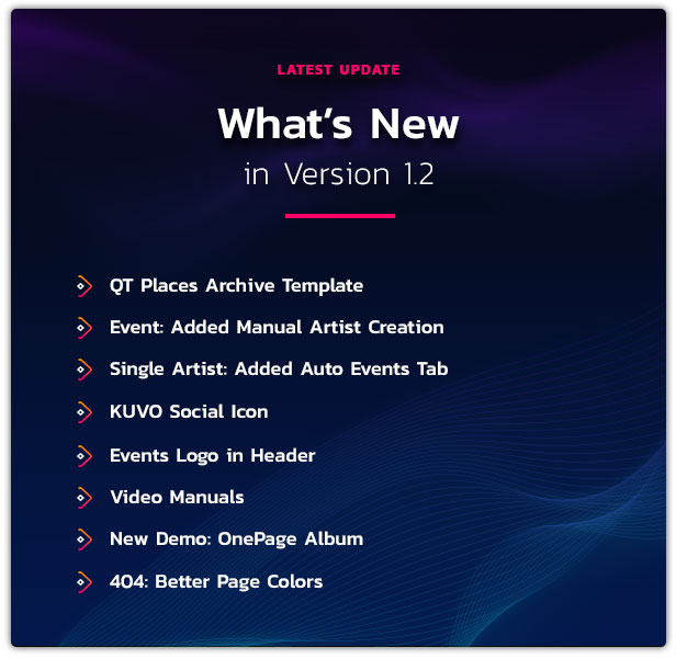 whats new release 1.2 - Kentha - Non-Stop Music WordPress Theme with Ajax