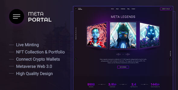 01 preview.  large preview - MetaPortal - NFT Portfolio and Landing Page