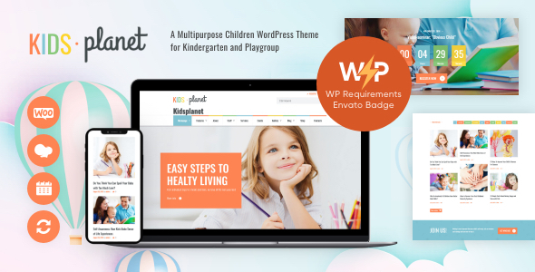 01 Kids Planet.  large preview - Kids Planet - A Multipurpose Children WordPress Theme for Kindergarten and Playgroup