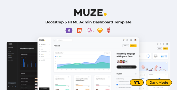 01 cover.  large preview - Muze - Bootstrap 5 HTML Admin Dashboard Template
