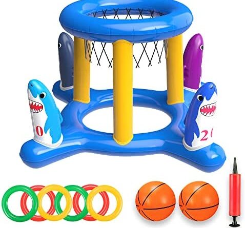 1667649029 51I3zwC5CQL. AC  478x445 - H-Style Inflatable Pool Basketball Hoop & Ring Toss Game, 2-in-1 Pool Floats Toys Games Set,Fun Summer Water Games Pool Toys for Toddler Kids,Teens,Adults and Family