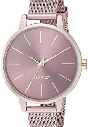 1667692294 41Q9DLBdqtL. AC  307x445 - Nine West Women's NW/2280PKPK Pink Mesh Bracelet Watch