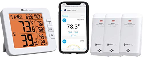 1669035006 41oh3twkssL - Ambient Weather WS-8482-X3 Wireless 7-Channel Internet Remote Monitoring Weather Station with Three Indoor/Outdoor Temperature & Humidity Sensors, Compatible with Alexa