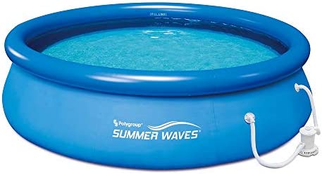 SUMMER WAVES 10′ x 30″ Quick Set Above Ground Swimming Pool with Filter Pump System includes Filter Cartridge with Built-in Chlorinator