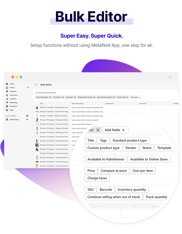 20 halo sections shopify theme bulk editor - Halo - Multipurpose Shopify Theme OS 2.0